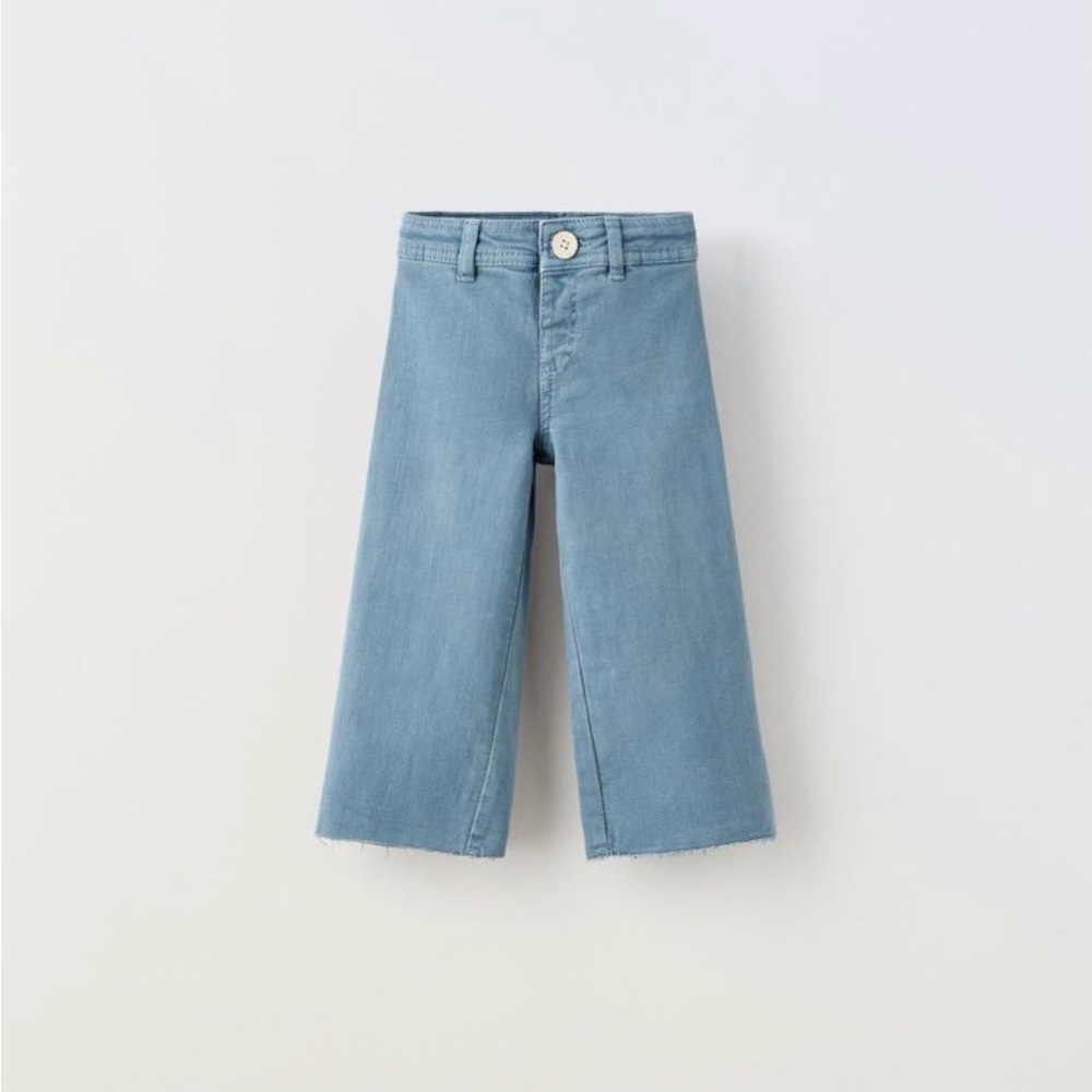 Zara Kids Light Blue Wide-Leg Marine Jeans